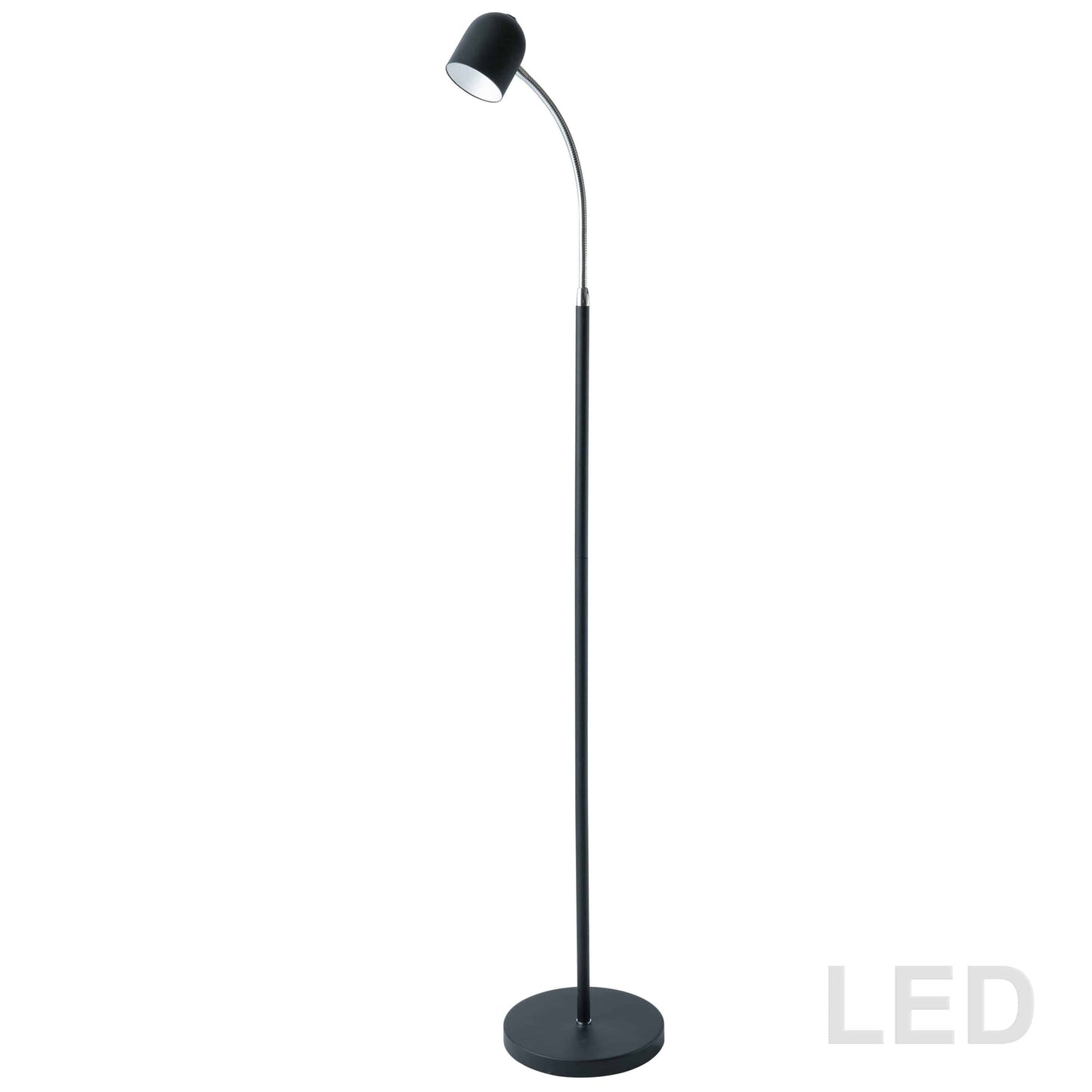 Dainolite 5 Watt LED Floor Lamp, Satin Black Finish - Renoz