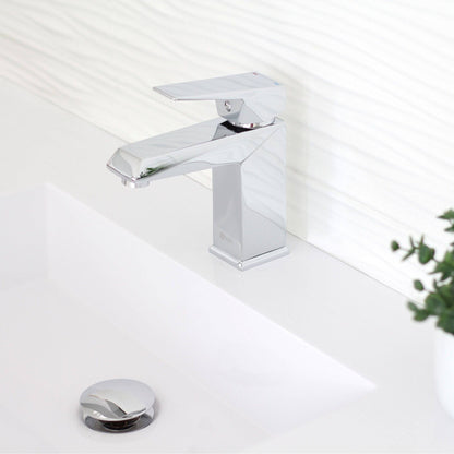 Stylish Monza Single Handle 6.5" Bathroom Faucet for Single Hole Brass Basin Mixer Tap, Polished Chrome Finish B-120C - Renoz