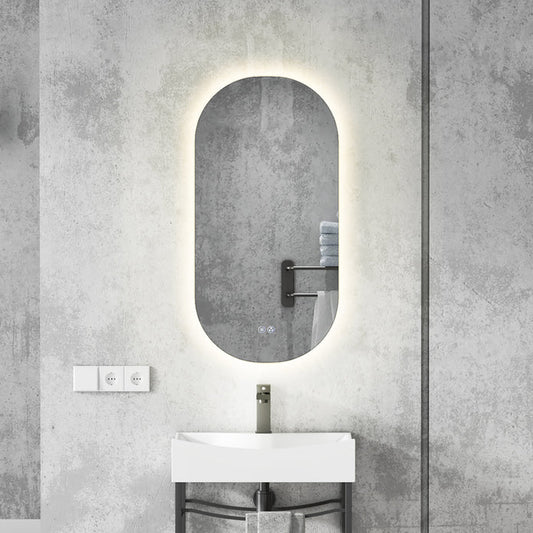 Miroir LED de salle de bain sans cadre rétro-éclairé de style piste Kodaen Moderno LM824B