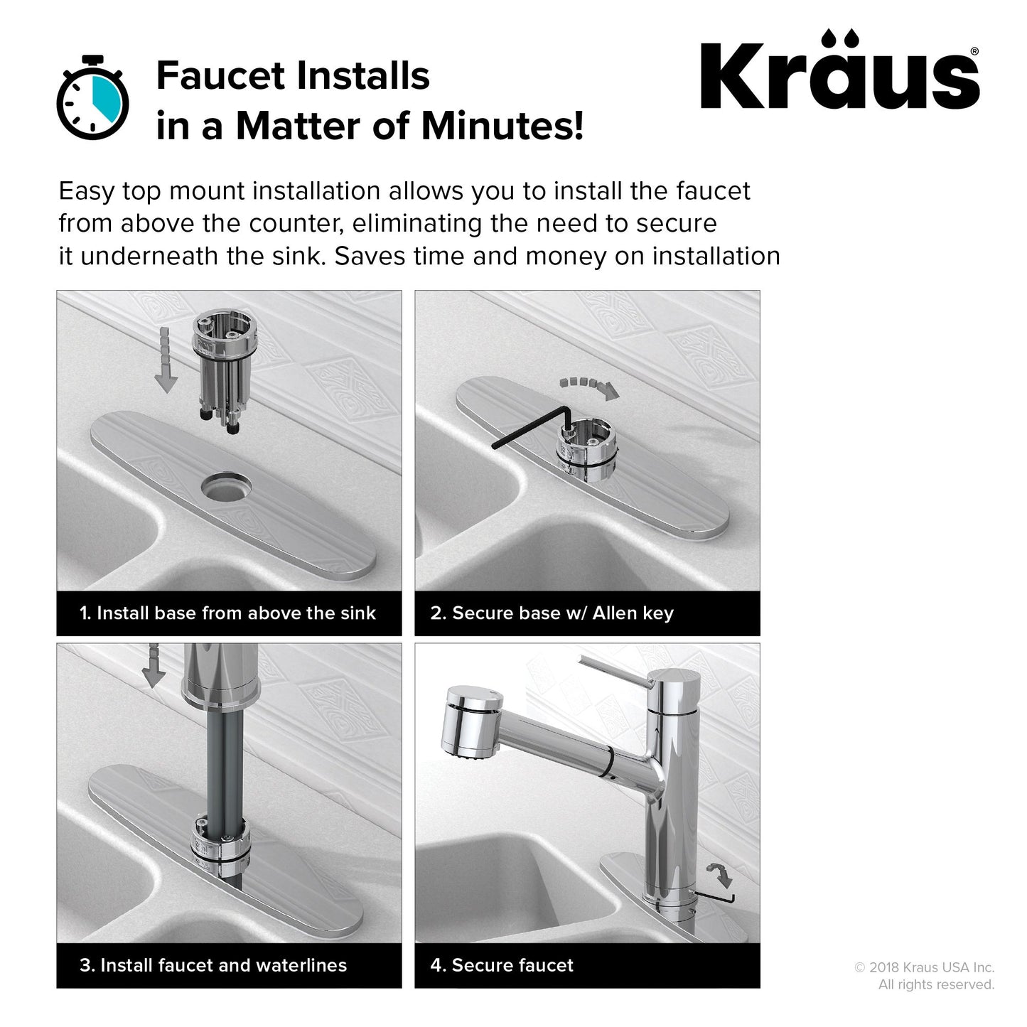 Kraus Oletto 15.75" Single Handle Pull-Down Kitchen Faucet in Spot Free Stainless Steel
