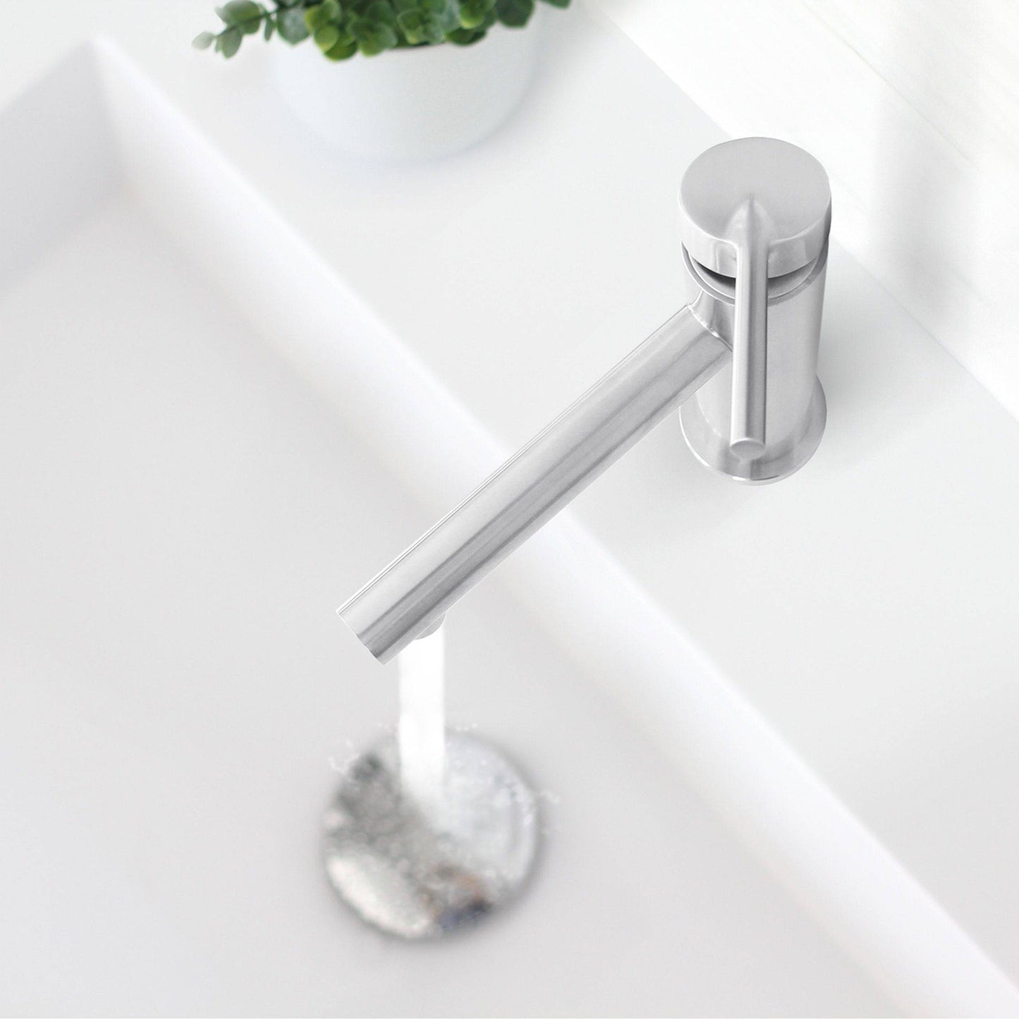 Stylish Toria 6" Single Handle Basin Bathroom Faucet in Stainless Steel Finish B-108S - Renoz