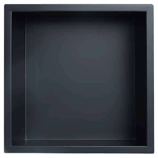 Gena Decor Niche en acier inoxydable 12" x 12" noir mat