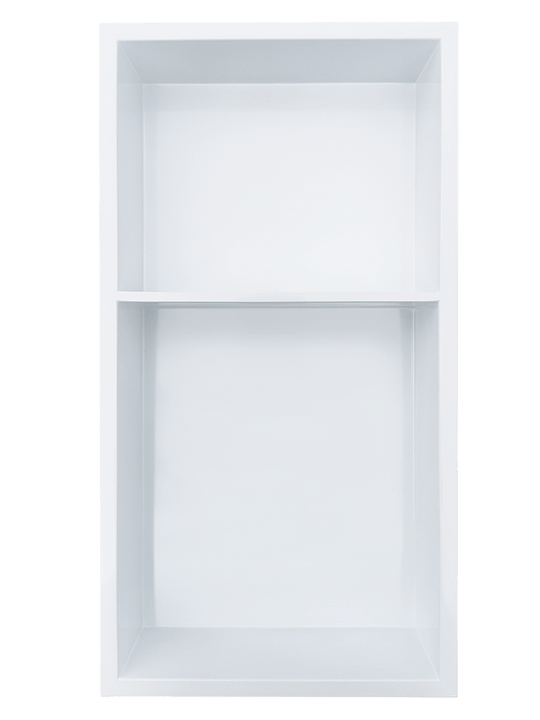 Gena Decor 12" x 24" Stainless Steel Niche White with Shelf (60/40)