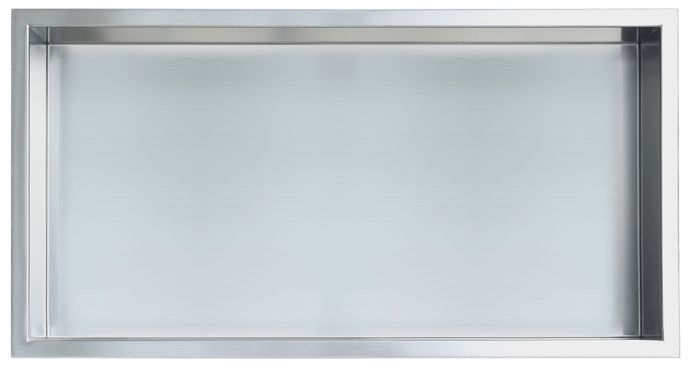 Gena Decor 12" x 24" Stainless Steel Niche Brushed