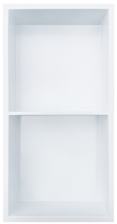 Gena Decor 12" x 24" Stainless Steel Niche White with Shelf (50/50)
