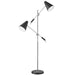 Dainolite 2 Light Floor Lamp, Polished Chrome/Matte Black Finish - Renoz