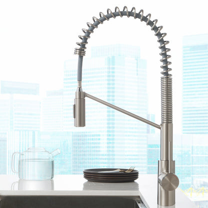 Kraus Oletto 21.75" Commercial Style Pull-Down Kitchen Faucet in Spot Free Stainless Steel