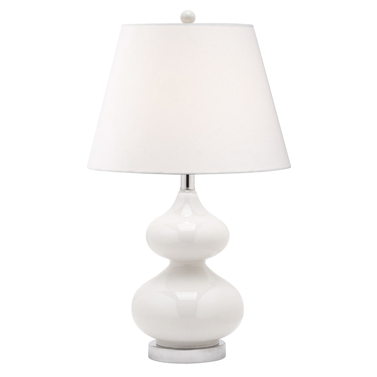 Dainolite 1 Light Incandescent Table Lamp White Glass Finish with White Shade - Renoz