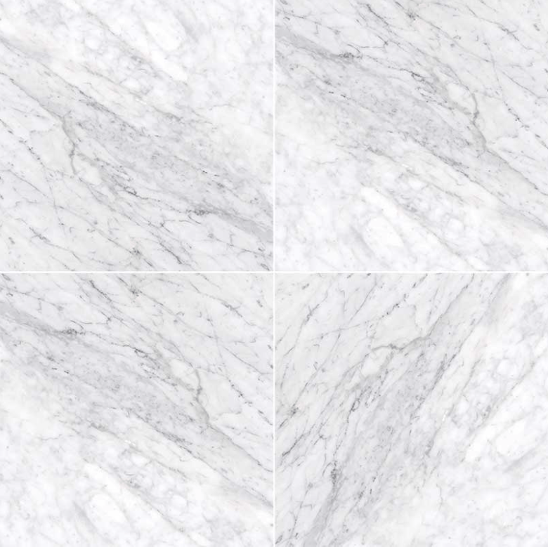 MSI Carrara White Polished Marble Tile 12" x 12"