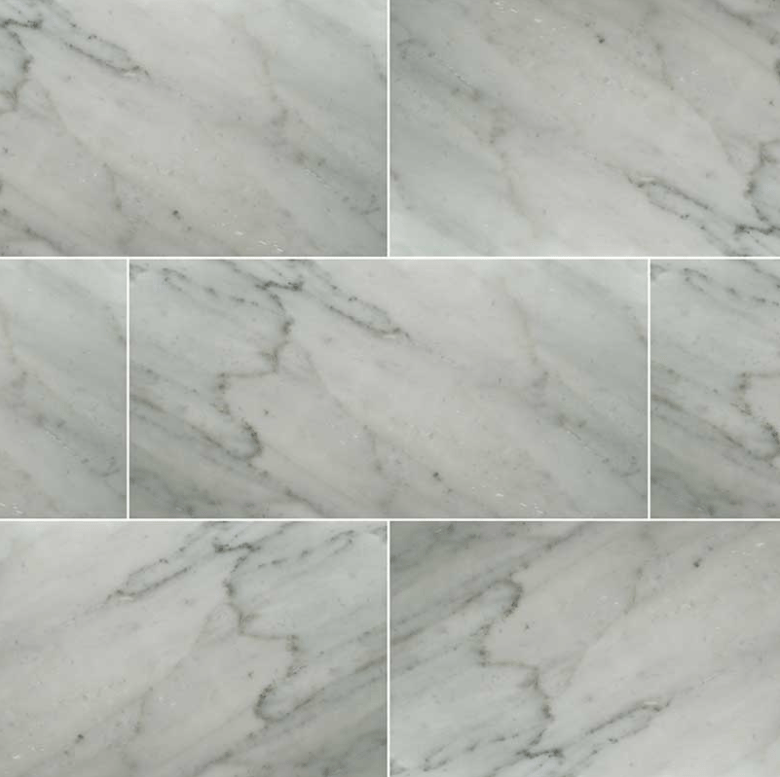 MSI Carrara White Honed Marble Tile 12" x 24"