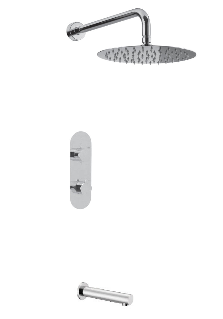 Streamline Cavalli CAVKIT13 Thermostatic Shower Kit with 10" Round Shower Head with Tub Filler