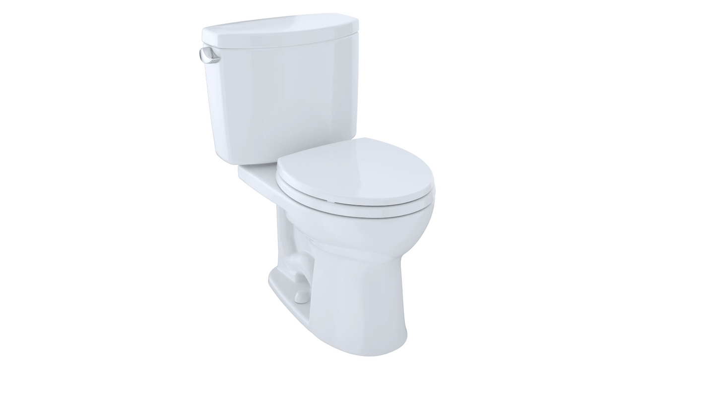 Toto Drake II Two-piece Toilet, Round Bowl, 1.28 GPF (Seat Sold Separately)
