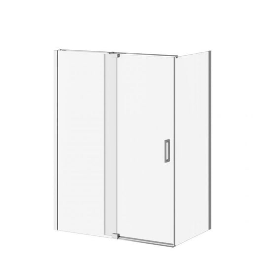 Kalia DISTINK 60" x 77" Pivot Shower Door With 36" Return Panel Clear Glass - Chrome