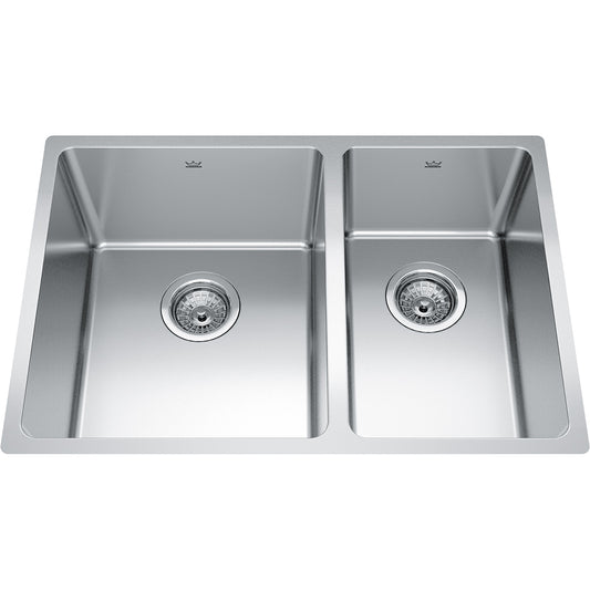 Kindred Brookmore 26.56" x 18.12" Undermount Double Bowl Stainless Steel Kitchen Sink