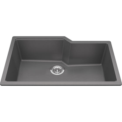 Kindred Granite 30.68" x 19.68" Undermount Single Bowl Kitchen Sink Shadow Grey