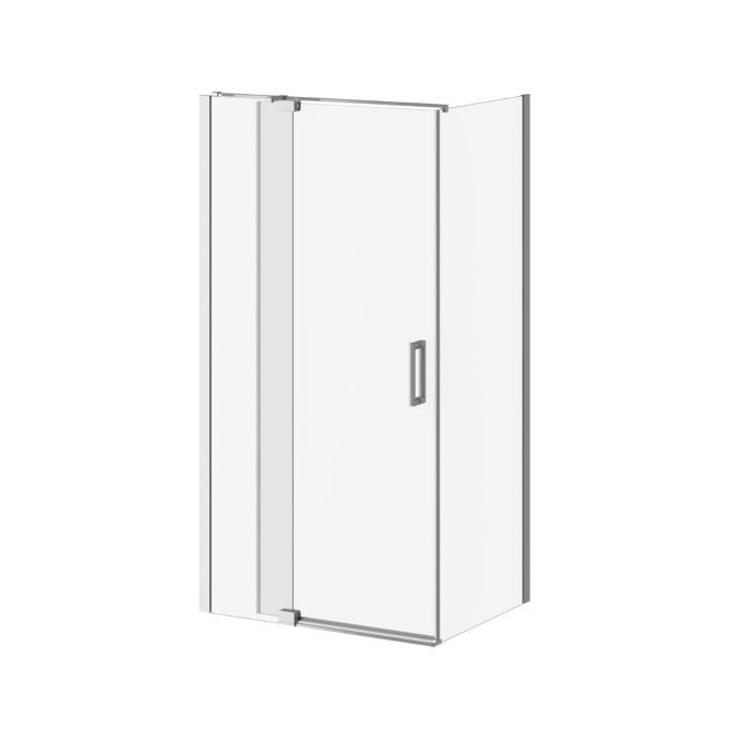 Kalia DISTINK 42" x 77" Pivot Shower Door With 32" Return Panel Clear Glass - Chrome
