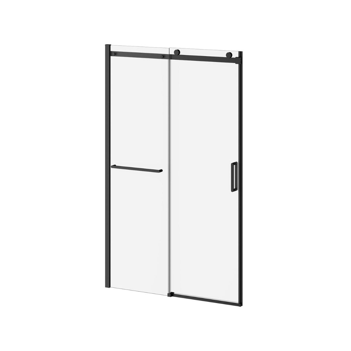 Kalia SPEC Koncept-II 48" x 77" Sliding Shower Door With Towel Bar With Clear Glass- Matte Black