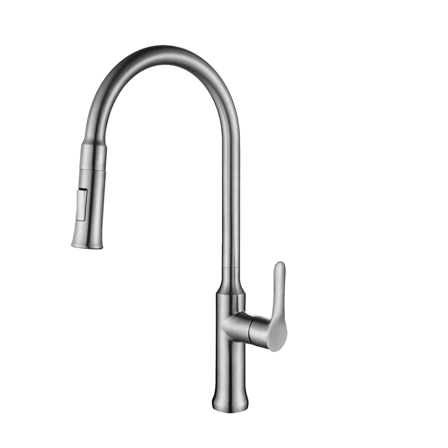 Stylish Forli 18.5" Kitchen Faucet Single Handle Pull Down Dual Mode Stainless Steel Brushed Finish K-137S - Renoz