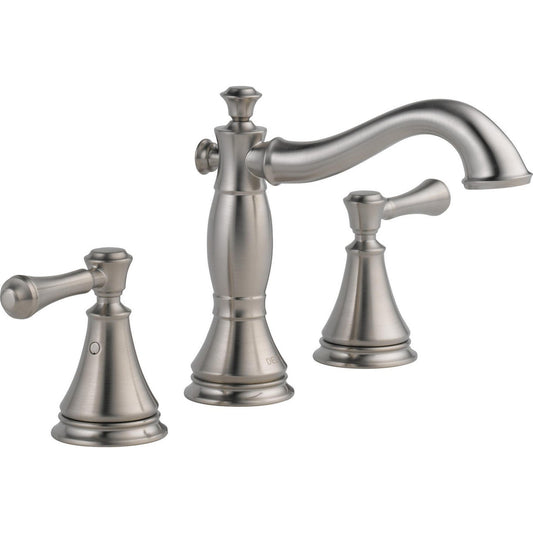 Delta Robinet de salle de bains espacé à deux poignées CASSIDY avec robinet escamotable en métal - Inox