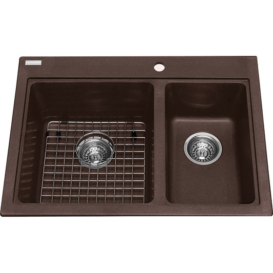 Kindred 27.75" x 20.5" Sanitized Kitchen Sink Granite Mocha