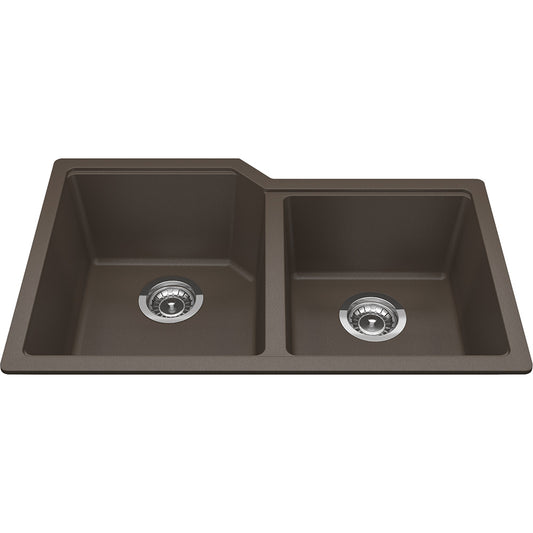 Kindred Granite 30.68" x 19.68" Undermount Double Bowl Kitchen Sink Storm