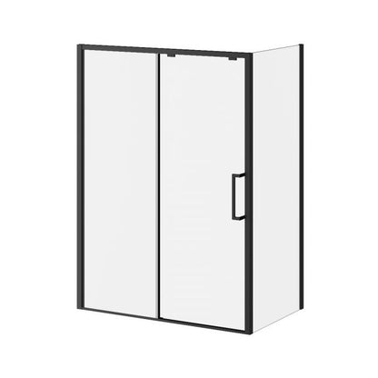 Kalia IKONIK 60" x 79" Sliding Shower Door With 36" Return Panel Clear Glass - Matte Black
