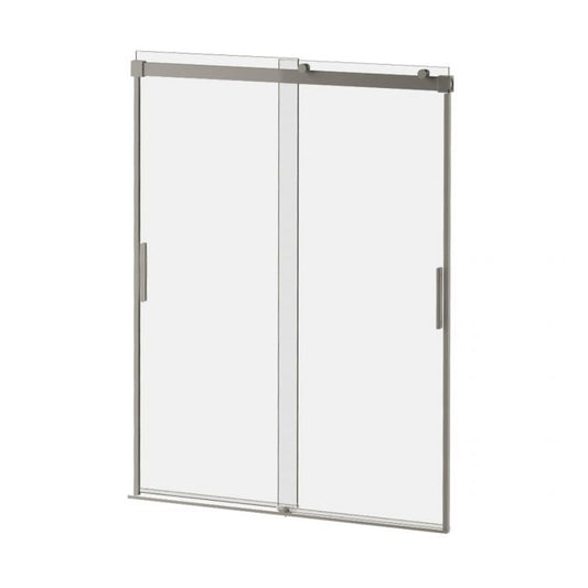 Kalia Akcess 60" x 77" Sliding Shower Door With Clear Glass- Brushed Nickel