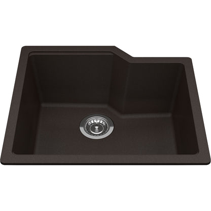 Kindred Granite 22" x 19.68" Undermount Single Bowl Kitchen Sink Mocha