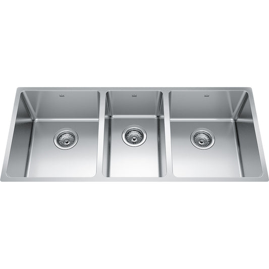 Kindred Brookmore 41.5" x 18.12" Undermount Triple Bowl Stainless Steel Kitchen Sink