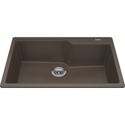 Kindred Granite 30.68" x 19.68" Drop-in Single Bowl Kitchen Sink Granite Storm