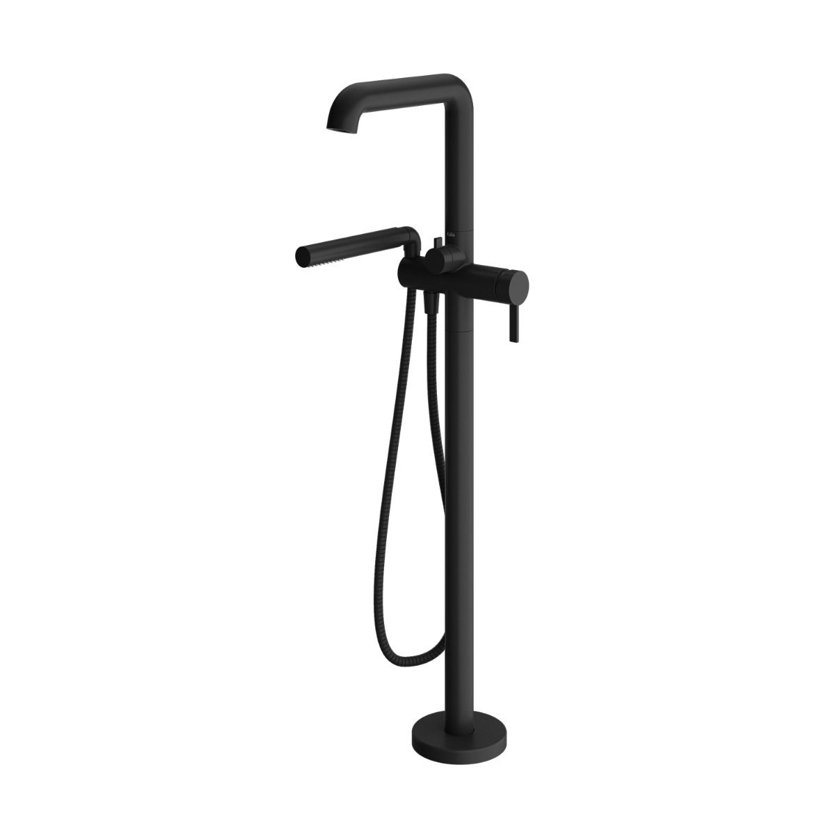 Kalia SPEC Basico 30.87" Pressure Balance Floormount Tub Filler With Handshower Cartridge Included Without Rough-in- Matte Black