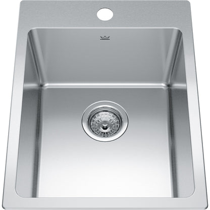 Kindred Brookmore 15.92" x 20.86" Single Hole Single Bowl Drop in Kitchen Sink Stainless Steel