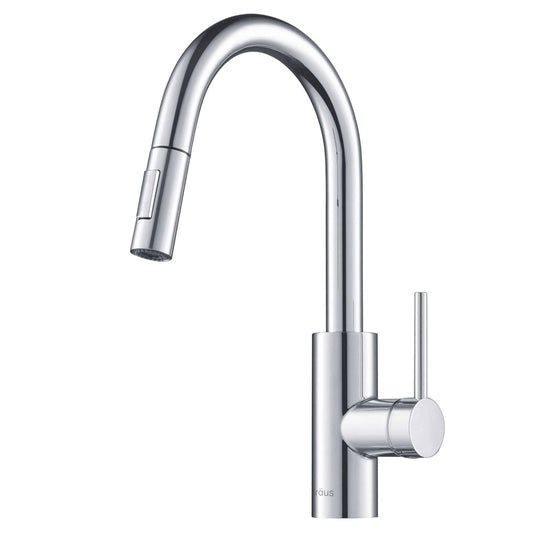 Kraus Oletto 15.75" Single Handle Pull-Down Kitchen Faucet in Chrome
