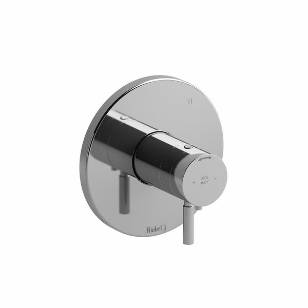 Riobel Riu 1/2 Inch Thermostatic And Pressure Balance Trim With Up To 5 Functions - Chrome With Lever Handles
