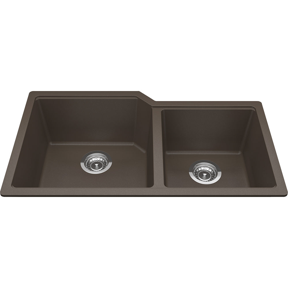 Kindred Granite 34" x 19.68" Undermount Double Bowl Kitchen Sink Storm