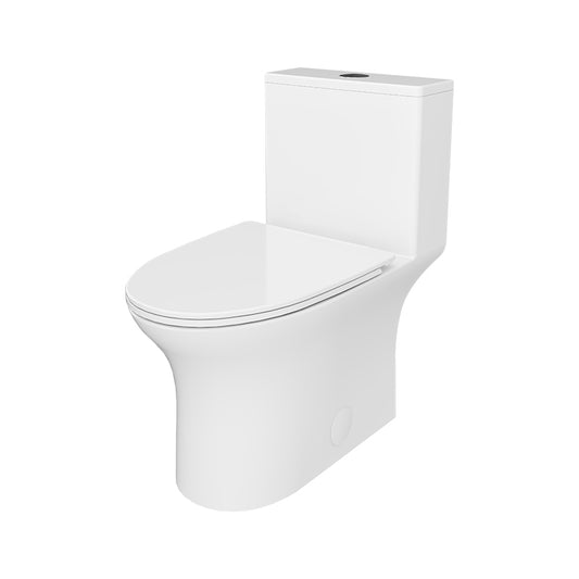 Rubi RCM122BL One Piece Toilet Seat Included With 29" Height and 15.37" Seat Height- White