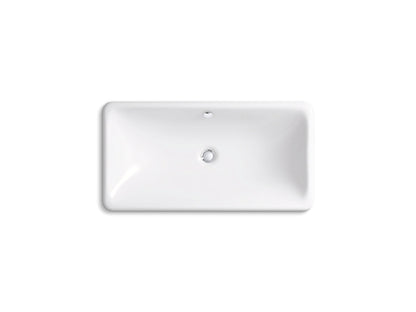 Kohler Lavabo de salle de bain rectangulaire à cuvette encastrable ou sous plan Iron Plains de 30 po x 15 5/8 po - Blanc