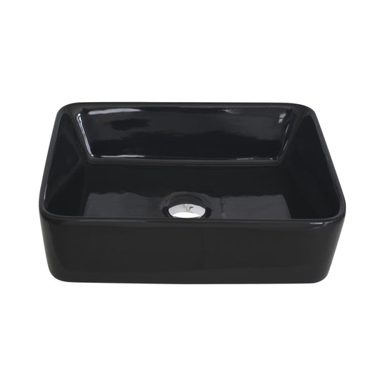 Stylish Bold 18.75" x 14.5" Rectangular Vessel Bathroom Sink Black P-223N - Renoz