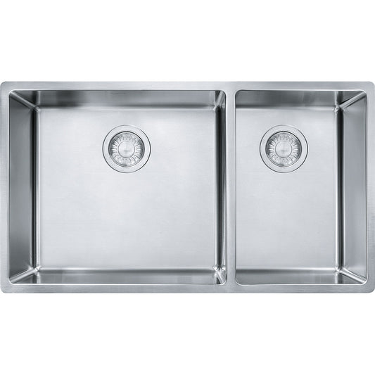 Franke Cube 31.56" x 17.75" Under Mount Double Bowl 18 Gauge Stainless Steel Kitchen Sink