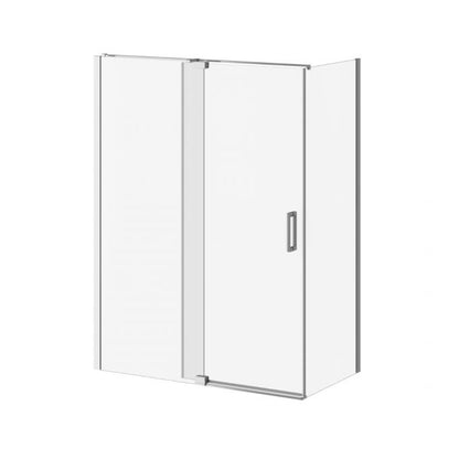 Kalia DISTINK 60" x 77" Pivot Shower Door With 32" Return Panel Clear Glass - Chrome