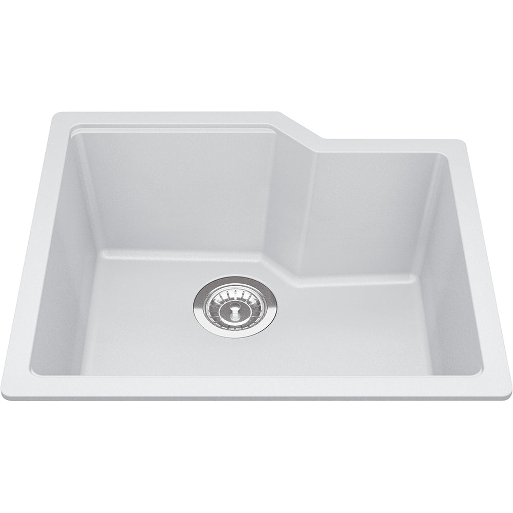 Kindred Granite Series 22" x 19.68" Undermount Single Bowl Granite Kitchen Sink in Polar White