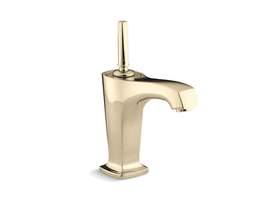 Kohler Margaux Single-Hole Bathroom Sink Faucet With 5-3/8" Spout And Lever Handle - Vibrant French Gold