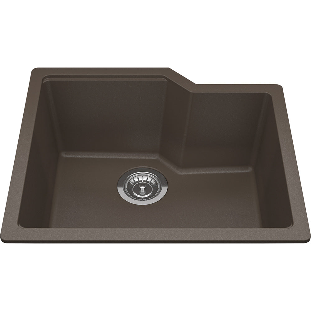 Kindred Granite 22" x 19.68" Undermount Single Bowl Kitchen Sink Granite Storm