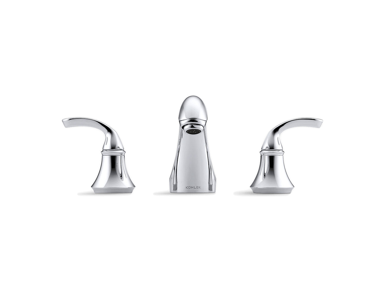 Kohler Forté Widespread Bathroom Sink Faucet With Sculpted Lever Handles - Chrome