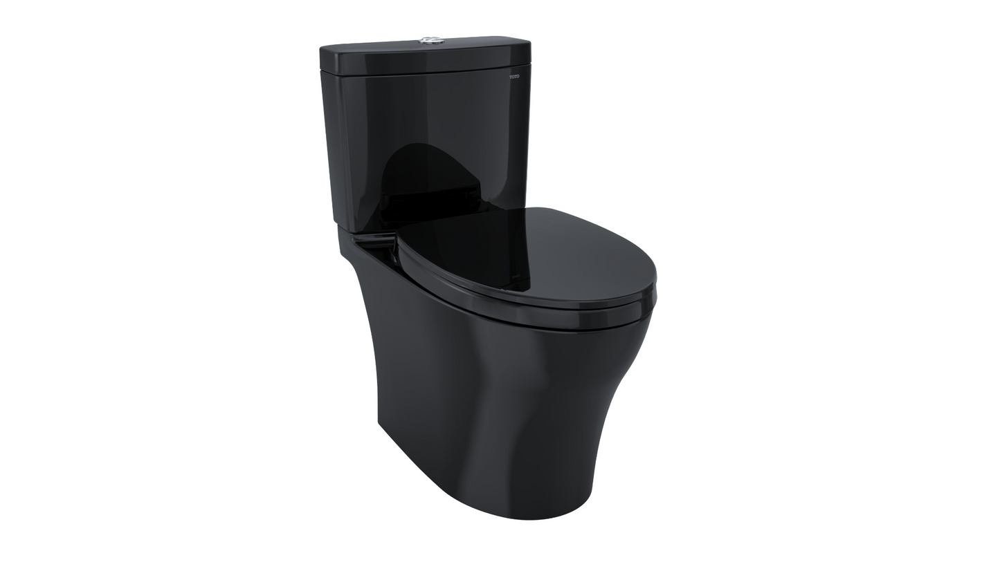 Toilette Toto Aquia IV 1,0 GPF et 0,8 GPF, connexion de lavabo à hauteur universelle, hauteur de siège de 17-5/8 po, noir
