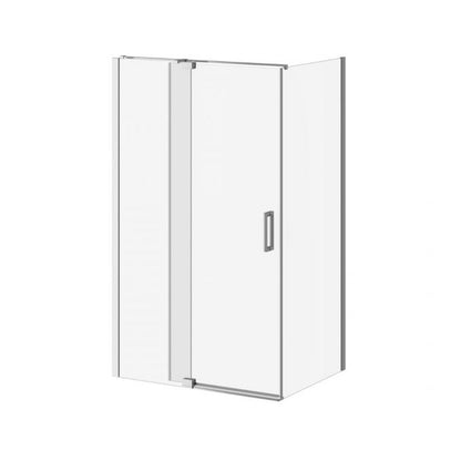 Kalia DISTINK 48" x 77" Pivot Shower Door With 36" Return Panel Clear Glass -Chrome