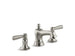 Kohler Bancroft Widespread Bathroom Sink Faucet With Metal Lever Handles- Vibrant Brushed Nickel