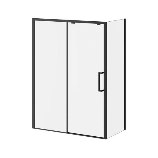 Kalia IKONIK 60" x 79" Sliding Shower Door With 32" Return Panel Clear Glass - Matte Black