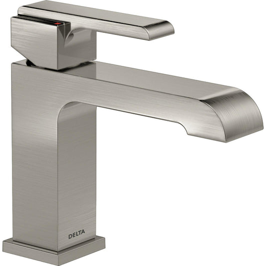 Delta ARA Single Handle Bathroom Faucet- Stainless Steel (With Pop-up Drain)