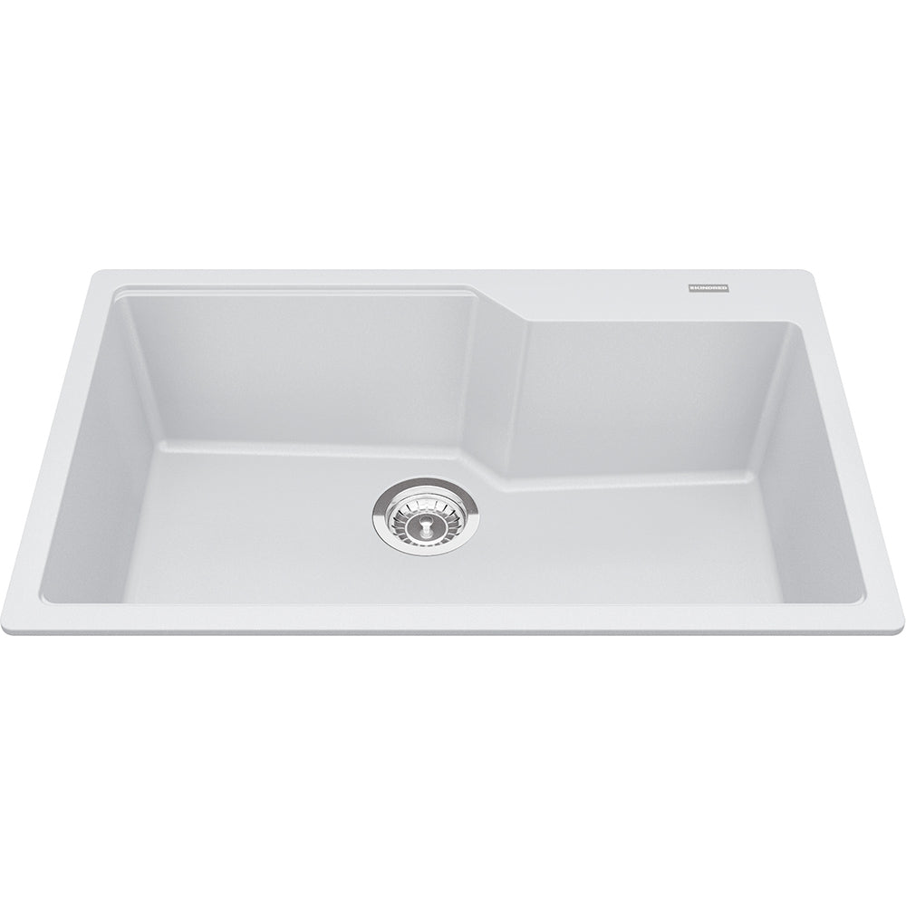 Kindred Granite Series 30.69" x 19.69" Drop In Single Bowl Granite Kitchen Sink in Polar White